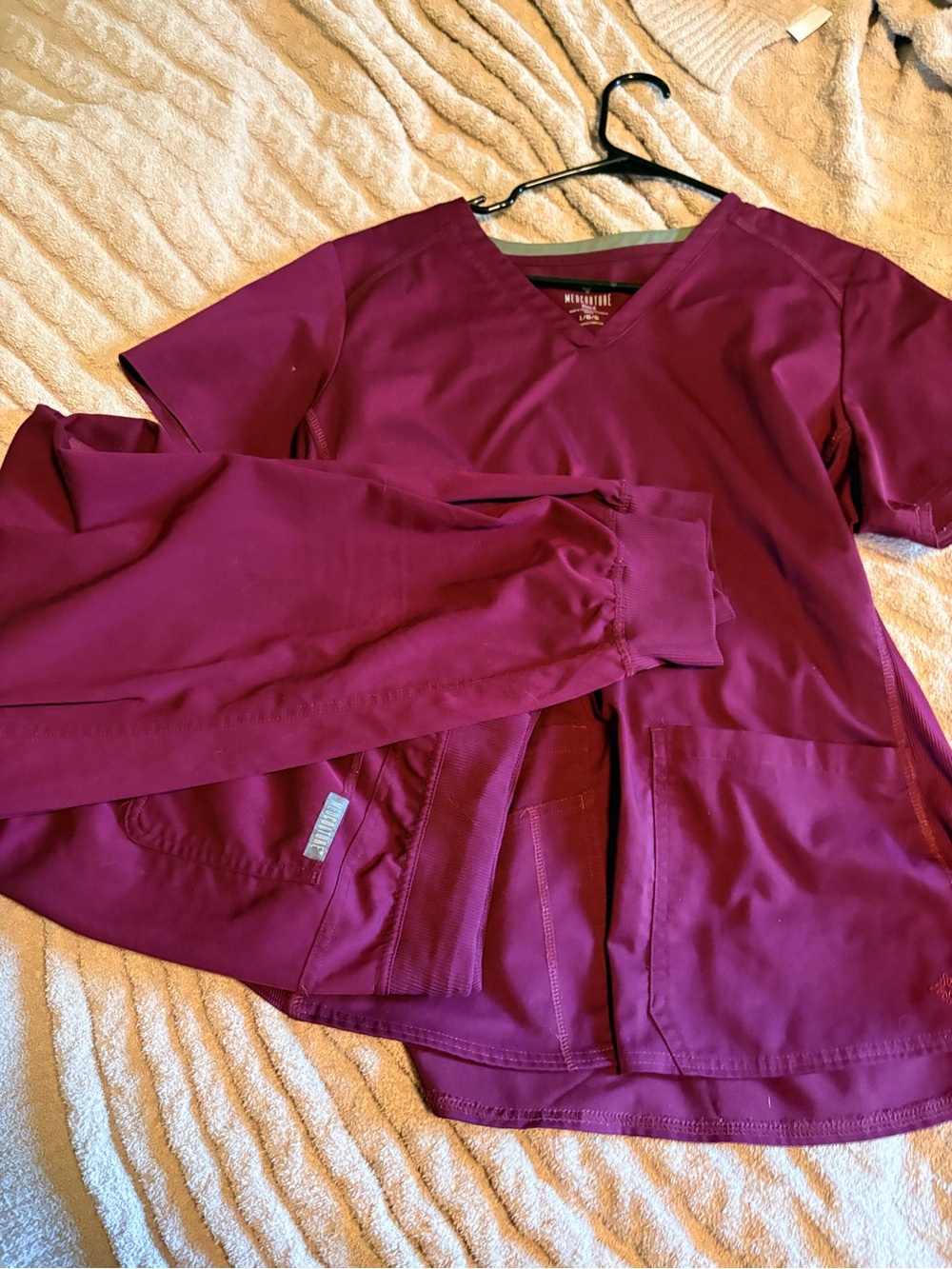 Med Couture Women's V-Neck Scrub Top in Berry Plum